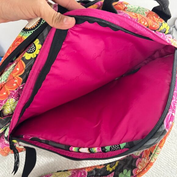 Vera Bradley Quilted Campus Backpack Ziggy Zinnia Pattern (Ret) Multi Cotton EUC - Picture 7 of 9